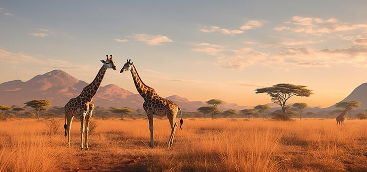 A lion on the African savanna